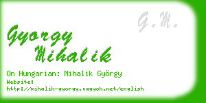 gyorgy mihalik business card