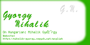 gyorgy mihalik business card